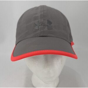 Under Armour Running Hat Cap Grey Neon Pink/Orng-Vented-Women's OSFA- Lt Weight